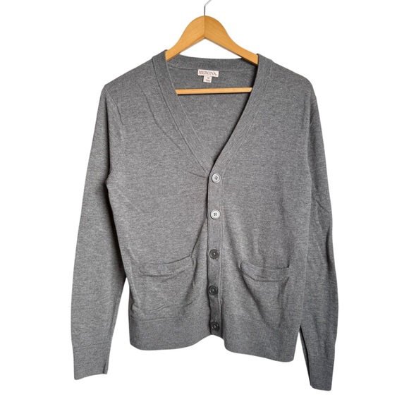 Merona Other - Merona Wool Blend V-Neck Knit Button Up Cardigan Men Medium Grey Grandpa Sweater